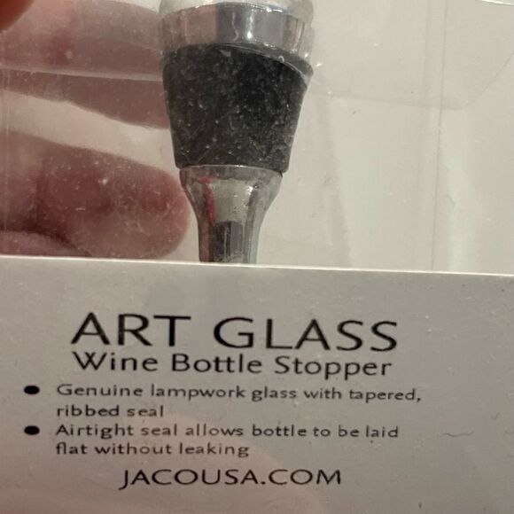 Jacousa Art Glass Blue Sting Ray Wine Bottle Stopper NEW - Picture 3 of 12